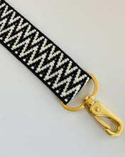 Lade das Bild in den Galerie-Viewer, Zickzack Schwarz verstellbarer Taschengurt für Bauchtasche 38mm breit