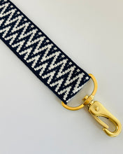 Lade das Bild in den Galerie-Viewer, Zickzack Marineblau verstellbarer Taschengurt für Bauchtasche 38mm breit