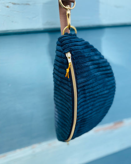 RAFFA Bauchtasche – Breitcord Petrol