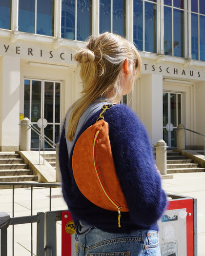 *NEU* DENISE Bauchtasche – Rotbraun Wildleder-Optik