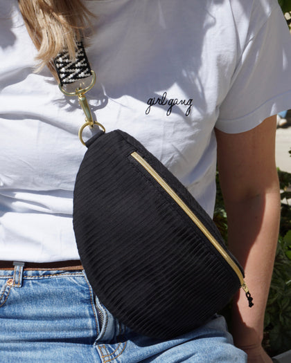 *NEU* BIBI Bauchtasche – Schwarz Streifen Elegant